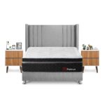 Imagen de Dormitorio Platinium King + Velador Milan + Respaldo Plata con 51% de descuento oferta online | SuperCupon