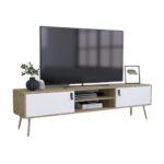 Imagen de Mesa para TV 75" Huna Melamina Macadamia/Blanco Tuhome con 50% de descuento oferta online | SuperCupon