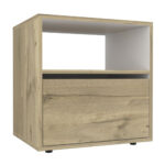 Imagen de Velador Sleep 1 Cajón Melamina Duna/Blanco con 50% de descuento oferta online | SuperCupon