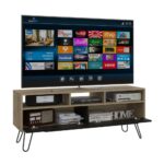 Imagen de Mesa para TV 60" Audra Melamina Duna/Wengue Tuhome con 55% de descuento oferta online | SuperCupon