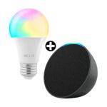 Imagen de COMBO Parlante inteligente Echo Pop Charcoal Amazon + Foco Smart Led Rgb Nhb-C120M con 41% de descuento oferta online | SuperCupon
