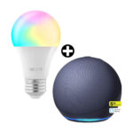 Imagen de COMBO Parlante Inteligente Echo Dot 5 Azul Amazon + Foco Smart Led Rgb Nhb-C120M con 31% de descuento oferta online | SuperCupon