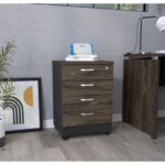 Imagen de Archivador 4 Cajones Negro/Coñac con 52% de descuento oferta online | SuperCupon