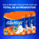 Imagen de Pack Toallas Femeninas Suave ALWAYS Talla M Paquete 8un x3un con 35% de descuento oferta online | SuperCupon