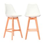 Imagen de Banco Fijo para Bar Ema Polipropileno/Madera Blanco x 2 unidades Bonno con 50% de descuento oferta online | SuperCupon