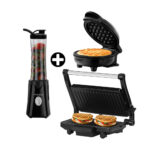 Imagen de COMBO Licuadora negra personal 250W + Panini Grill 2P Inoxidable + Waflera 10cm negra Holstein con 53% de descuento oferta online | SuperCupon