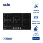 Imagen de Cocina Encimera Sole SOLCO041 Vidrio Templado 86cm con 35% de descuento oferta online | SuperCupon
