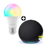 Imagen de COMBO Parlante inteligente Echo Dot 5 Negro Amazon + Foco Smart Led Rgb Nhb-C120M con 31% de descuento oferta online | SuperCupon